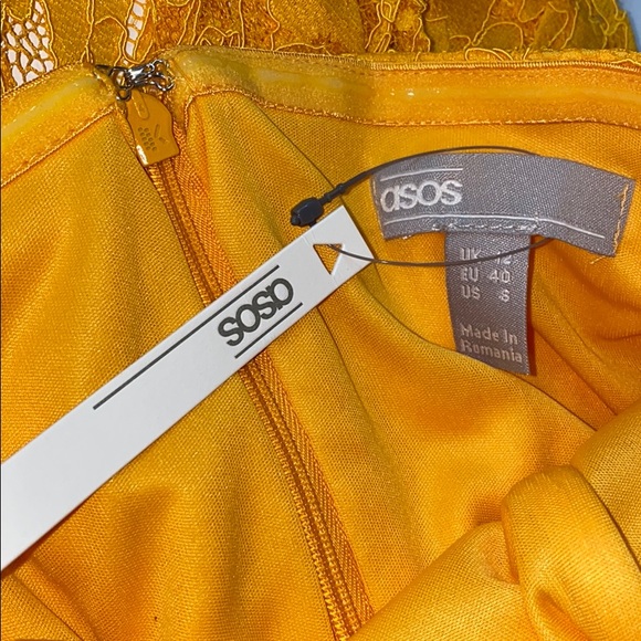 ASOS DESIGN Lace Bandeau Train Mini Dress - Picture 6 of 6